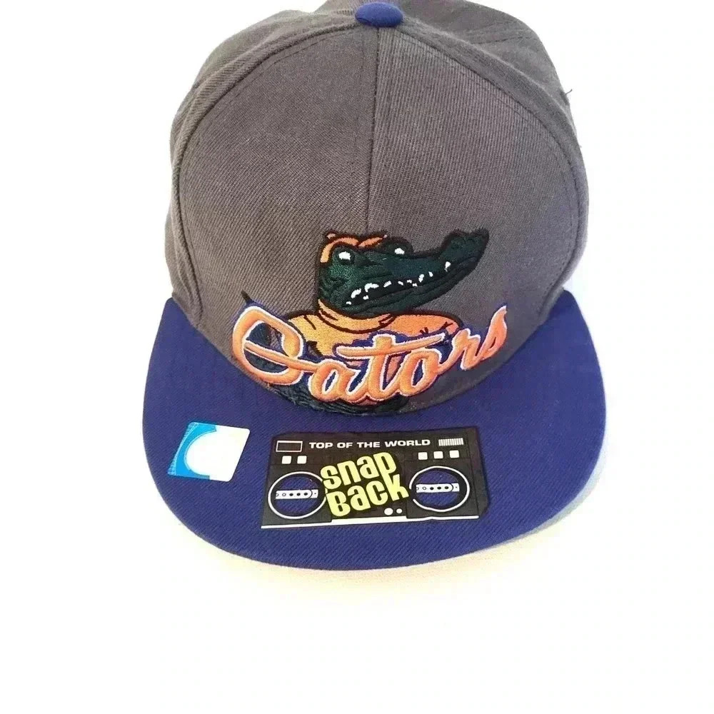 Top of‎ the World Florida Gators Snapback Hat Grey Blue Albert Alligator Cap